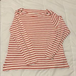 Loft red and white sweater